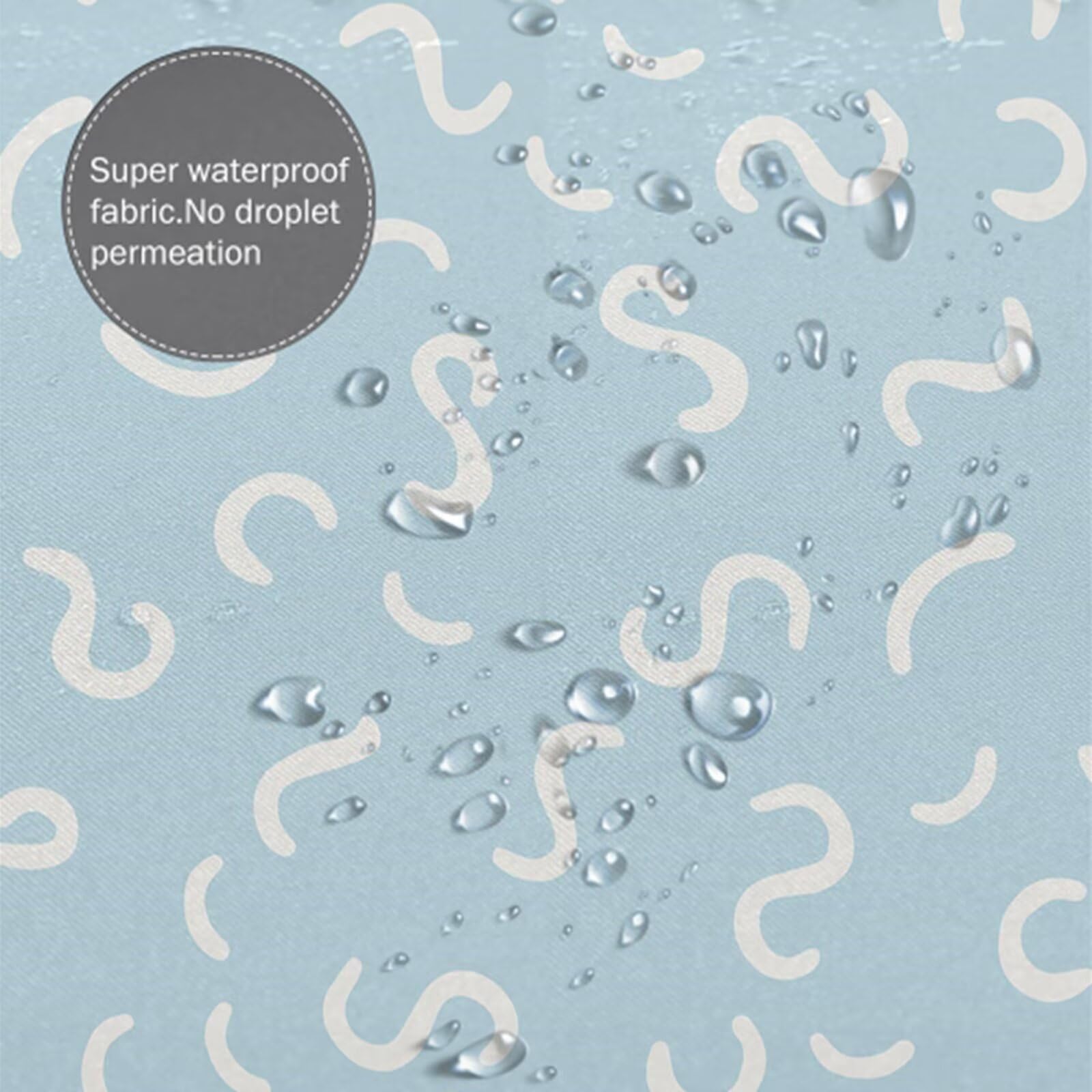 Rideau de Douche 240x180 cm - Tissu Polyester Imperméable Anti-Moisissure - 12 Anneaux Inclus - Ourlet Lesté pour Stabilité - Lavable en Machine - Idéal de Baignoire et Douche - Moderne & Bleu Y1#510