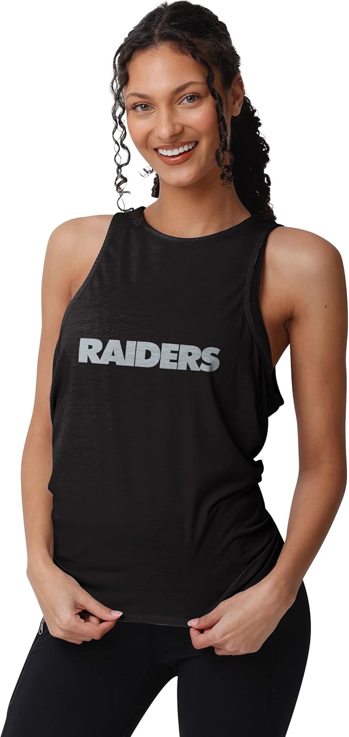 FOCO NFL Womens NFL Team Logo Wordmark Mini Print Tie-Breaker Tank Top Shirt