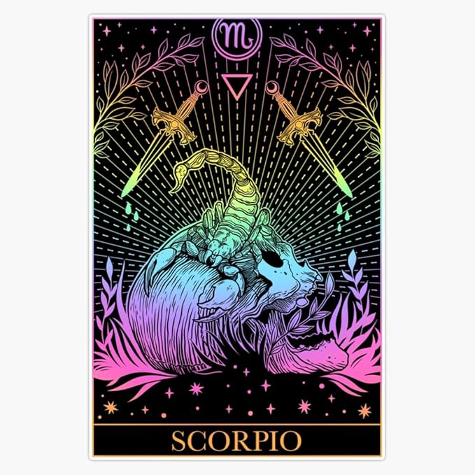 Zodiac Sign Dark Gothic Tarot Card Scorpio Sticker Bumper Sticker Vinyl Decal 5