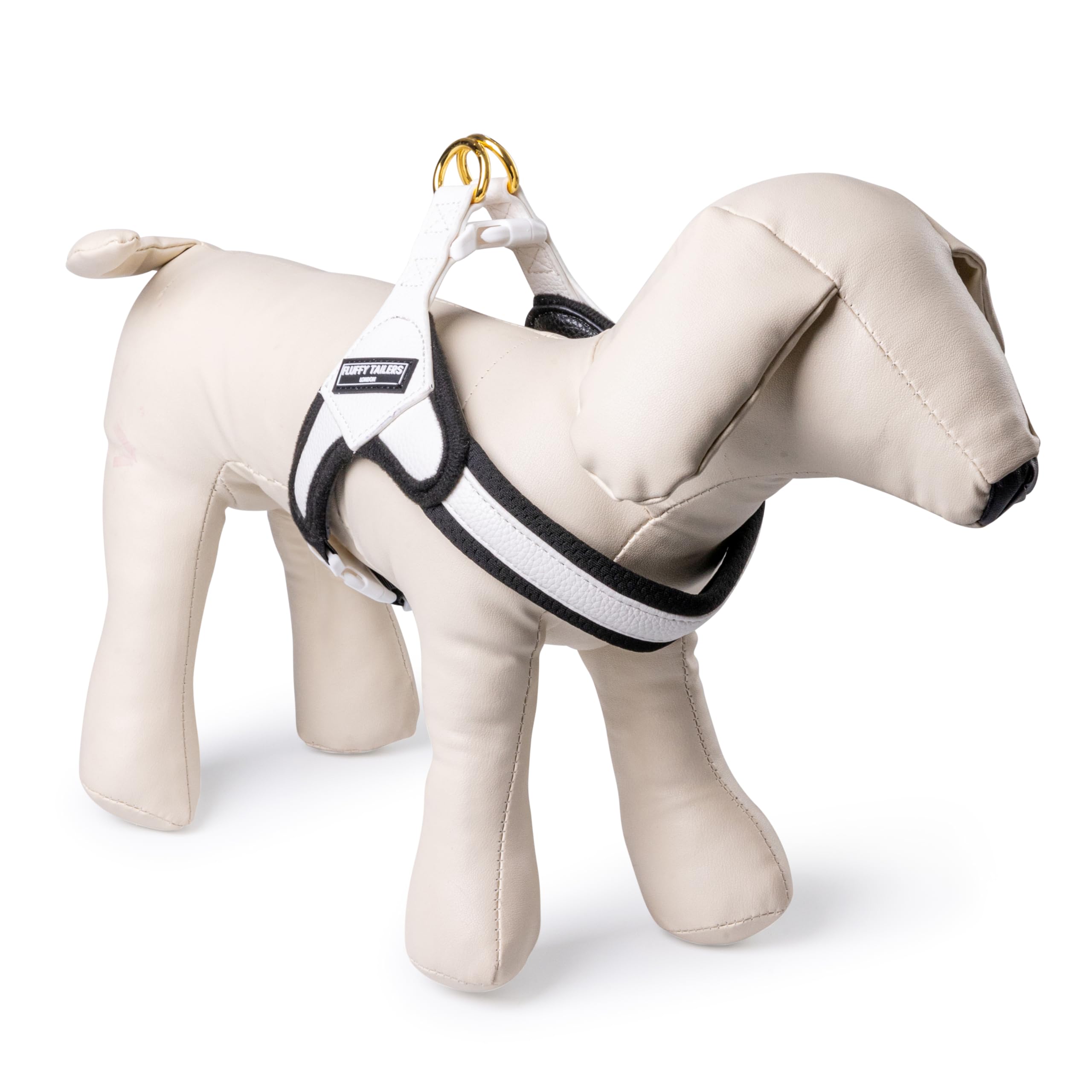 Fluffy Tailers White Step In Harness For Small Dogs - Vegan Friendly Leather (Extra Small) - Image 3