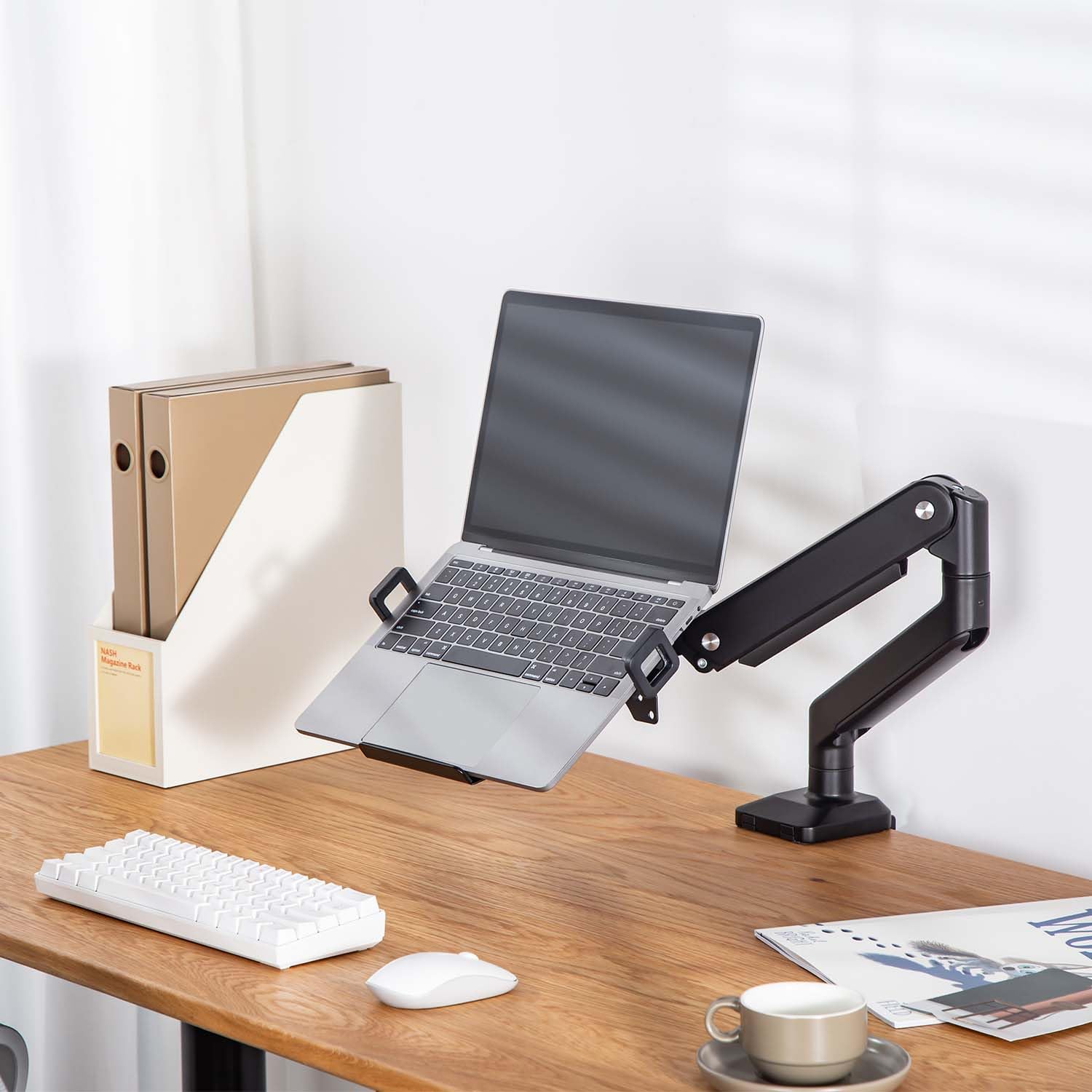 AISENS - DTLTA01-215 - Uniwersalny stojak na laptopa 12-17 do montażu na stojaku pod monitor, czarny