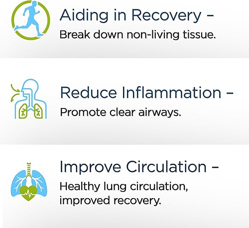 Miniatura 5 de Enzimas serrapeptasa proteolíticas - 120,000 SPU - Apoya la circulación, la digestión y la salud respiratoria - Apoya la salud sinusal e inmune -