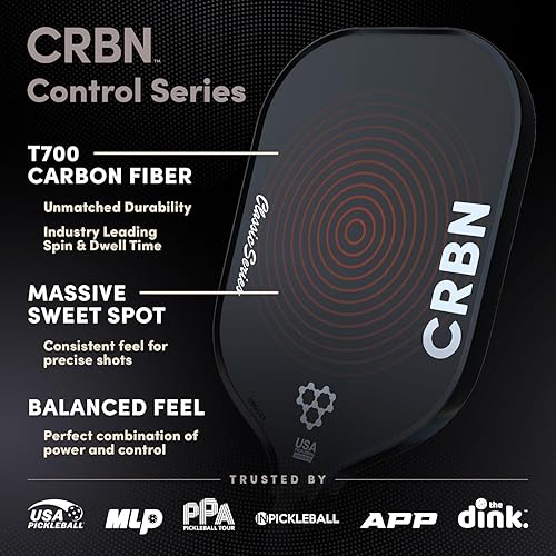Miniatura 2 de Paleta de pickleball CRBN1 y CRBN2  Paleta de pickleball de fibra de carbono con núcleo de polietileno de panal  Equilibrio perfecto de potencia y