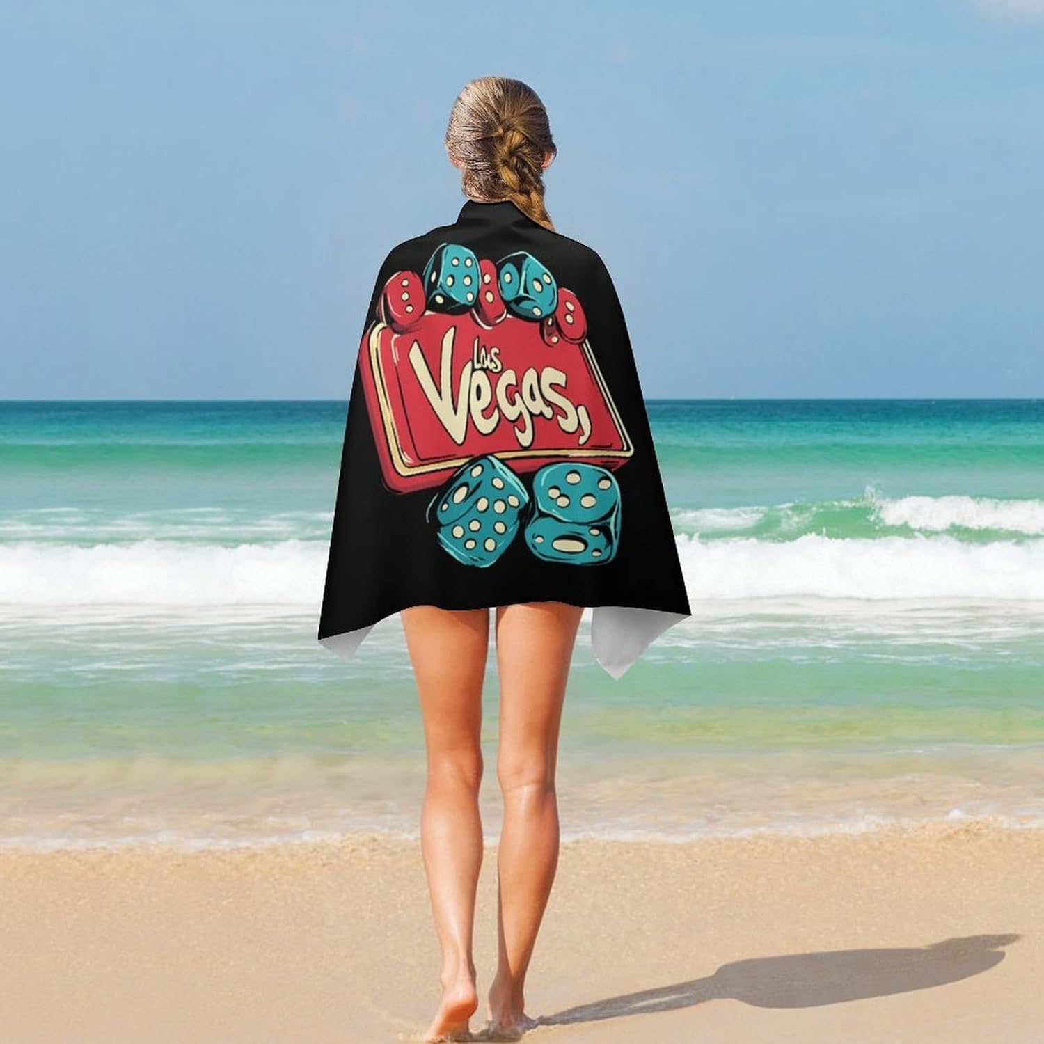 Las Vegas Dice Oversized Beach Towel Soft Absorbent Pool Bath Swim Towels for Adults Travel Vacation Gifts 130x80cm