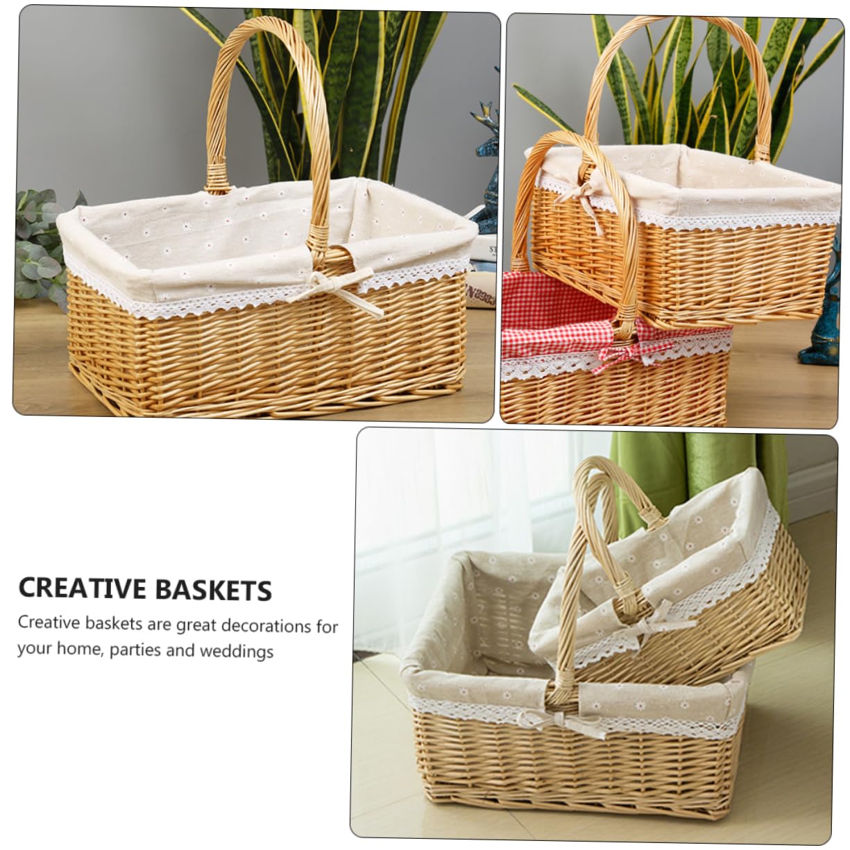 BESPORTBLE 1kawałek Koszyk Wicker z Wierzby Elegancki Koszyk Do Przechowywania Owoców i Kwiatów Naturalny Stabilny Idealny Do Domu i Pikników