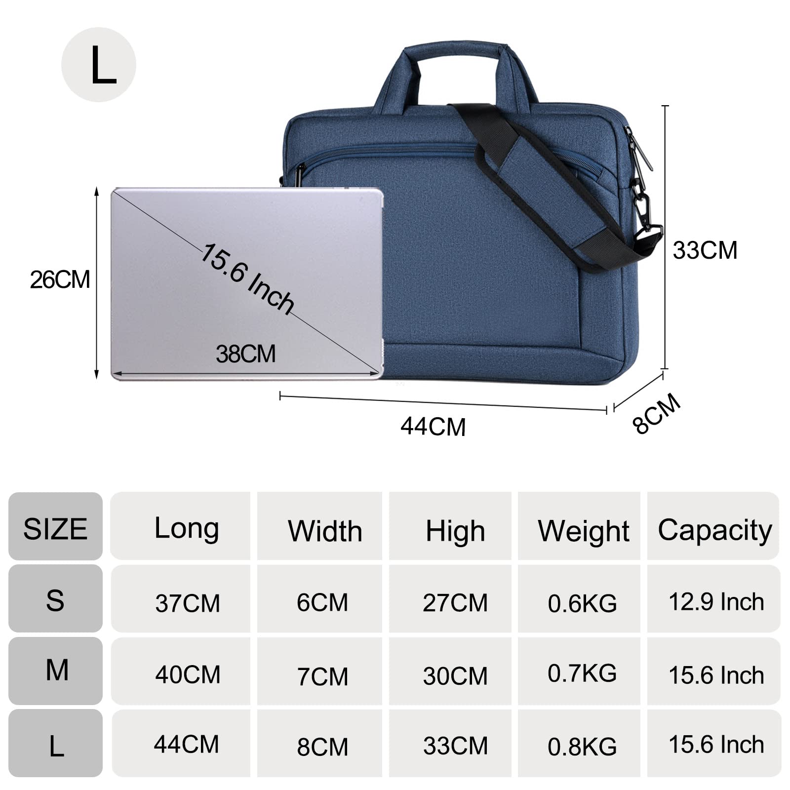 FANDARE Borsa Porta PC Borsa per 15.6 pollice Laptop Borsa Messenger Borsa a Tracolla Ventiquattrore per Donna Uomo Insegnanti Scuola Viaggio Lavoro Università Scuola