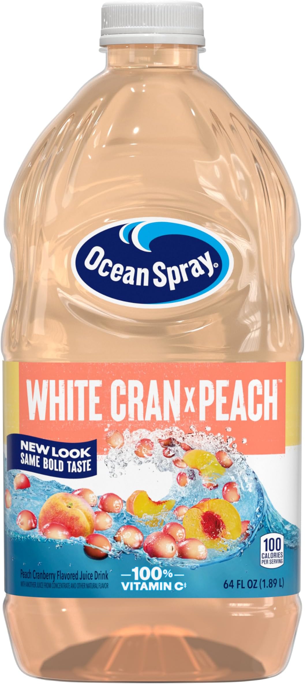White Cran-Peach Juice Drink, 64 Fl Oz Bottle (Pack of 1)