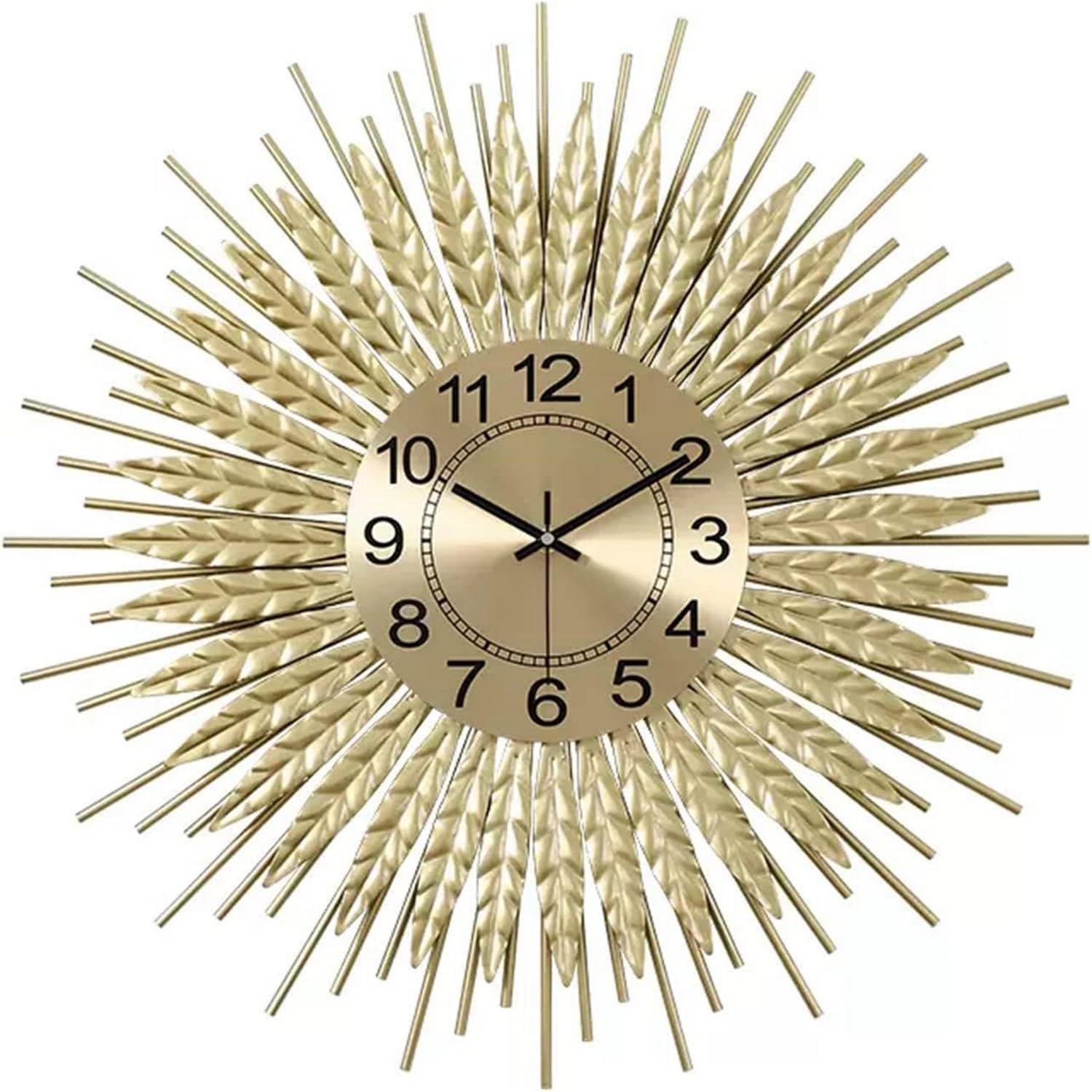 SaryEdge Wall Clock Modern Art Wall Clock Creative Metal Wall Clock, Living Room Modern Decoration Gold Clock, 60Cm Silent Non-Ticking Operated Clock Wall Decor Clock,