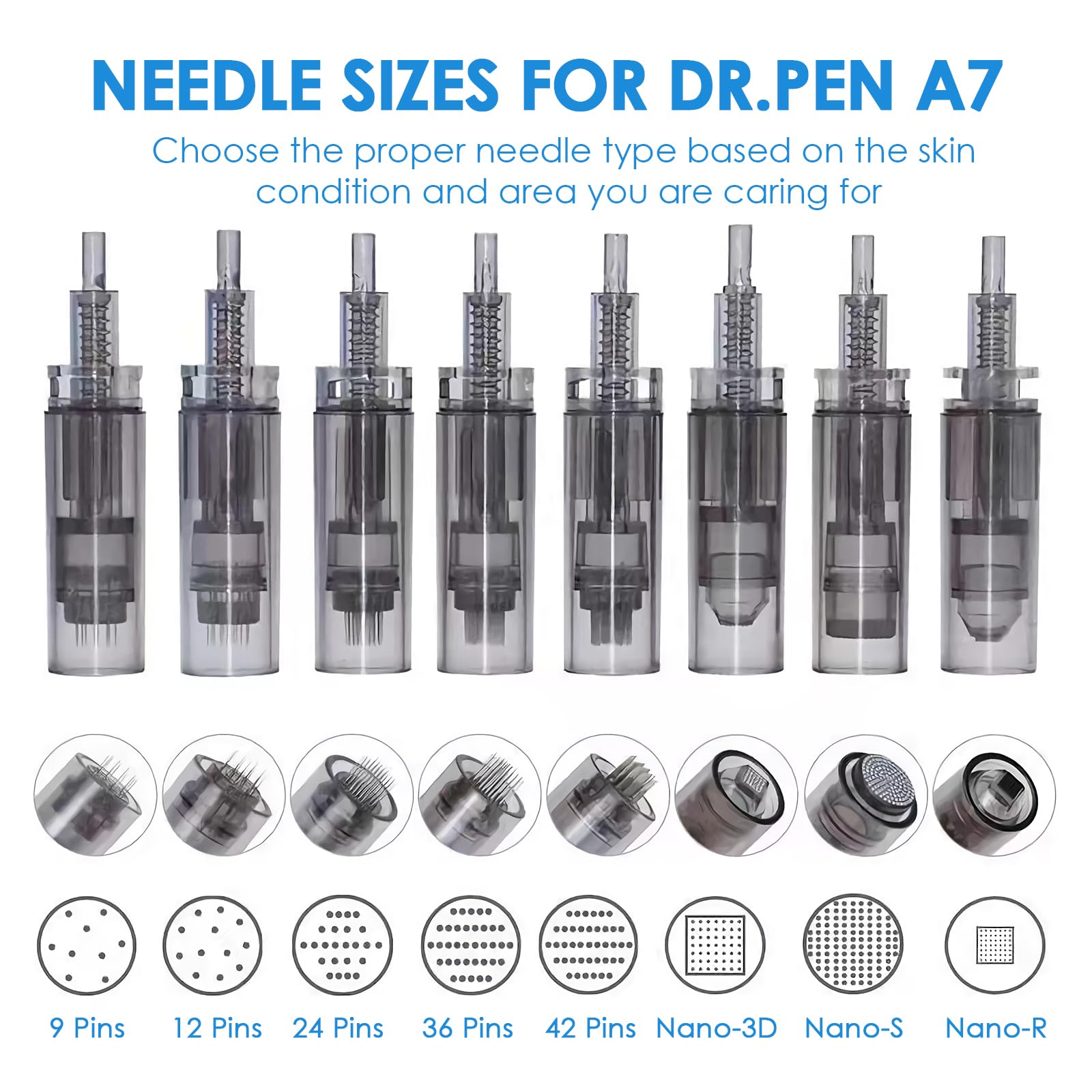 Dr.pen Ultima A7, Microneedle Eléctrico Auto Stamp, Máquina de Microagujas Ajustablede con 22 Cartuchos para Acne Perdida Cabello Arrugas Estrías Cicatriz, Derma Pen 0-2.5mm para Facial y Cuerpo