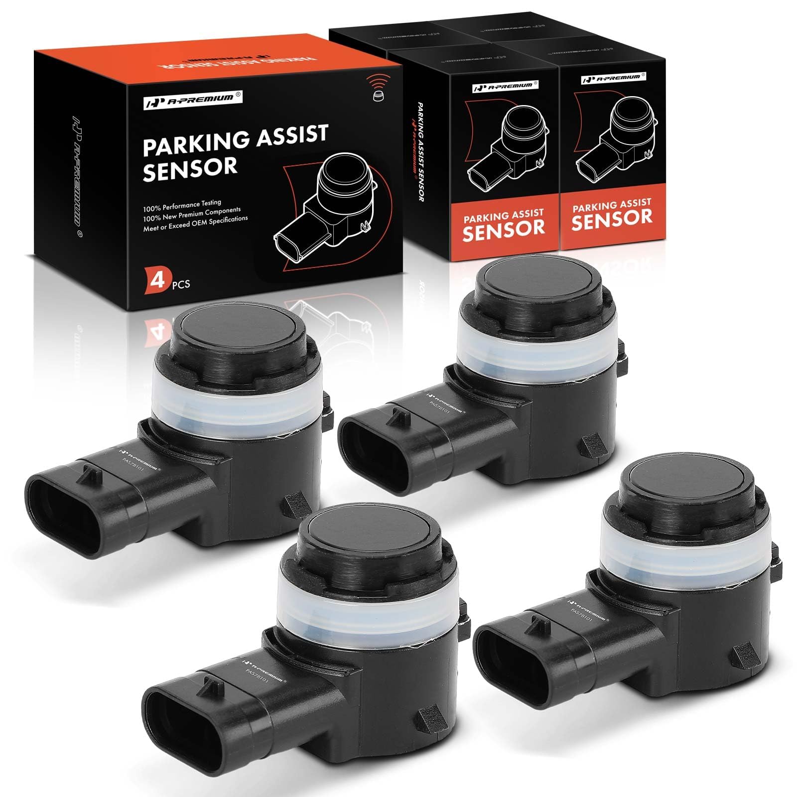 A-Premium 4-PC Reverse Backup Parking Assist Sensor Compatible with Ram & Jeep Models - 1500 2019-2022, 2500, 3500, 2019-2023, 4500, 5500, 2018-2022, Wrangler, Gladiator, 2020-2023