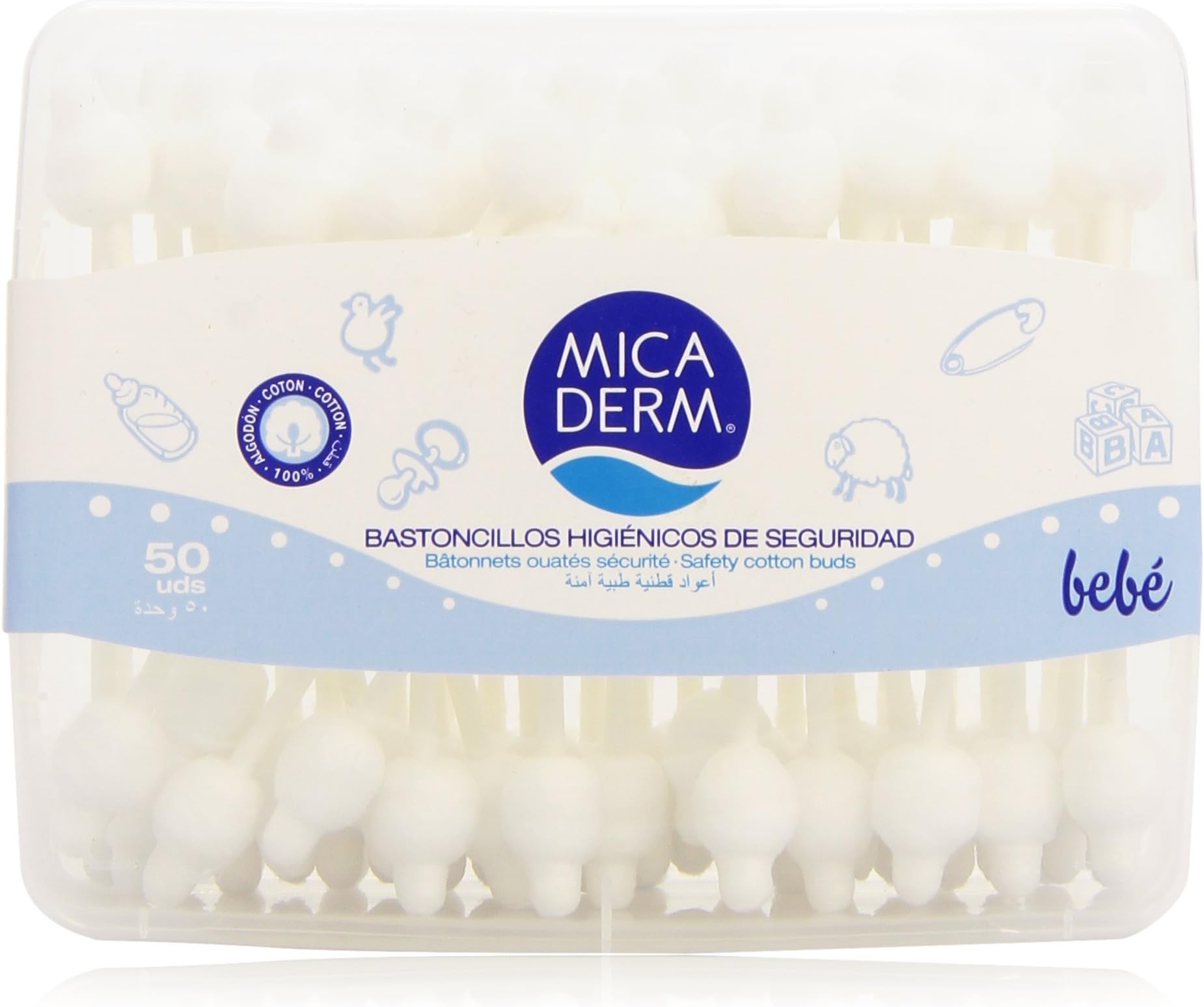 micaderm – Cotton buds for babies, 50 pcs – [Pack of 8]