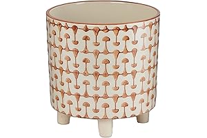 Creative Co-Op Footed 8-inch Planter with Abstract Print