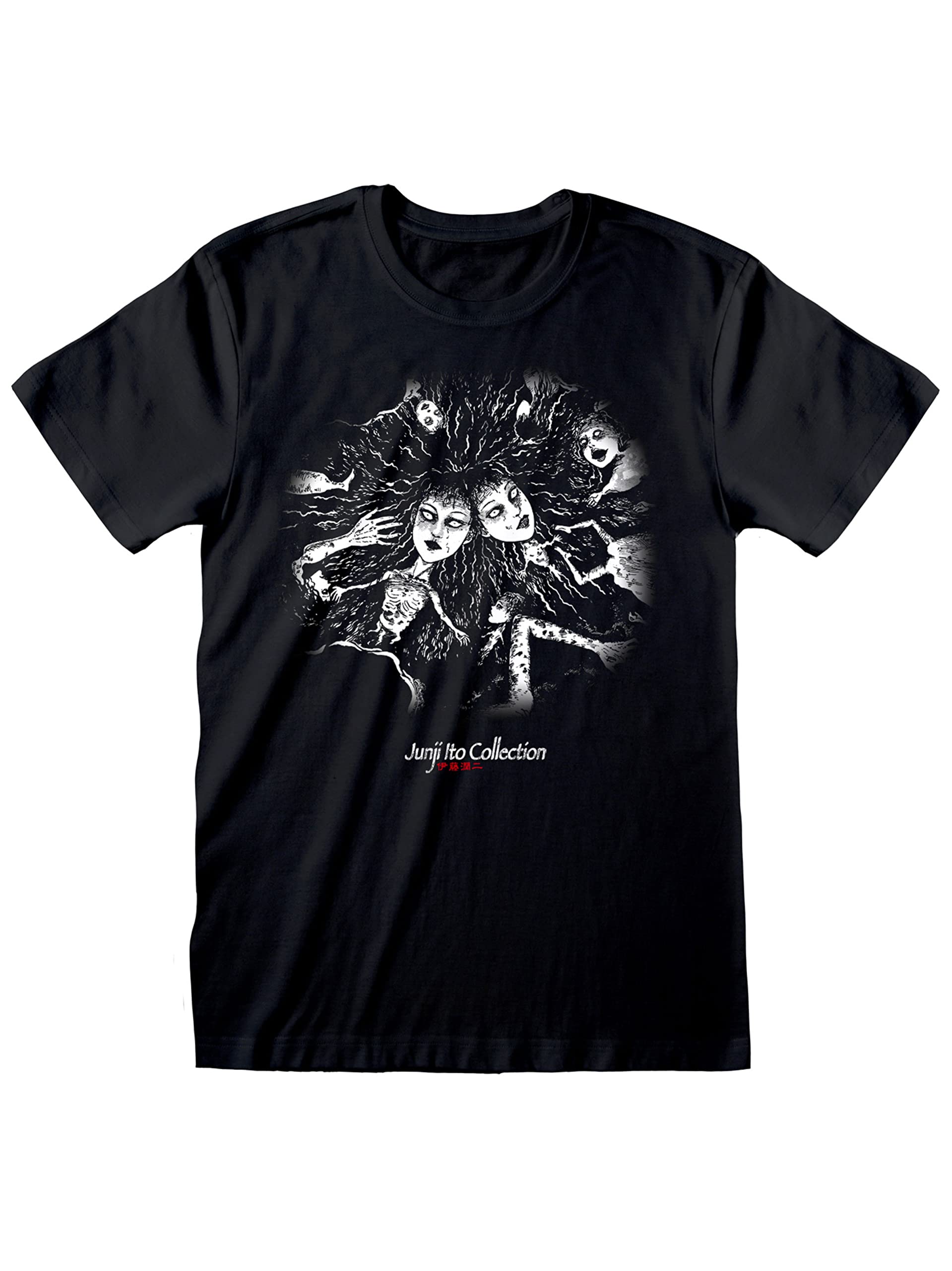 Junji Ito T-Shirt Mens Tomie Crawling Tee Short Sleeve Top, Black 