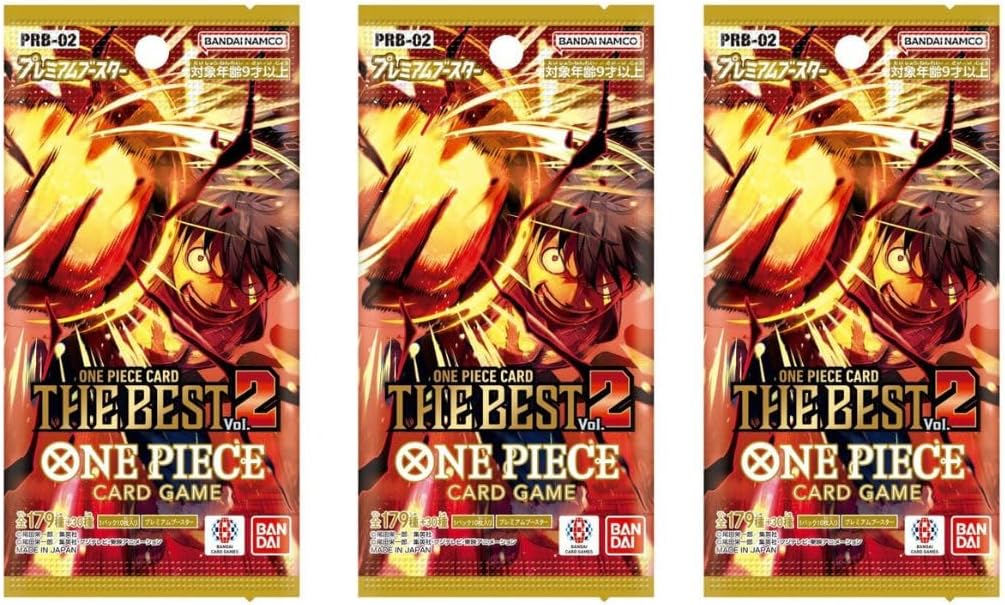 One Piece Card Game The Best Vol.2 PRB-02 Booster Pack (Japanese) - 3 Packs - 30 Cards