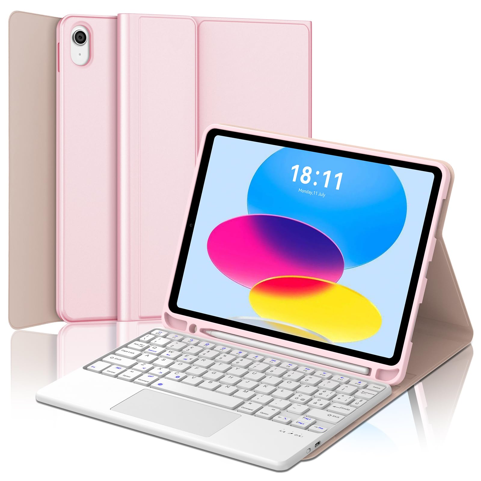Teclado para iPad A16 11 Generación 2025/10 Generación 2022 con Touchpad