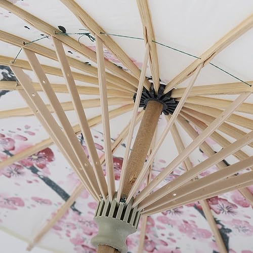 Miniatura 4 de Rushbom Paraguas de papel, paraguas de papel aceitado hecho a mano Patrón de ciruela Arte chino Paraguas de danza clásica a prueba de viento