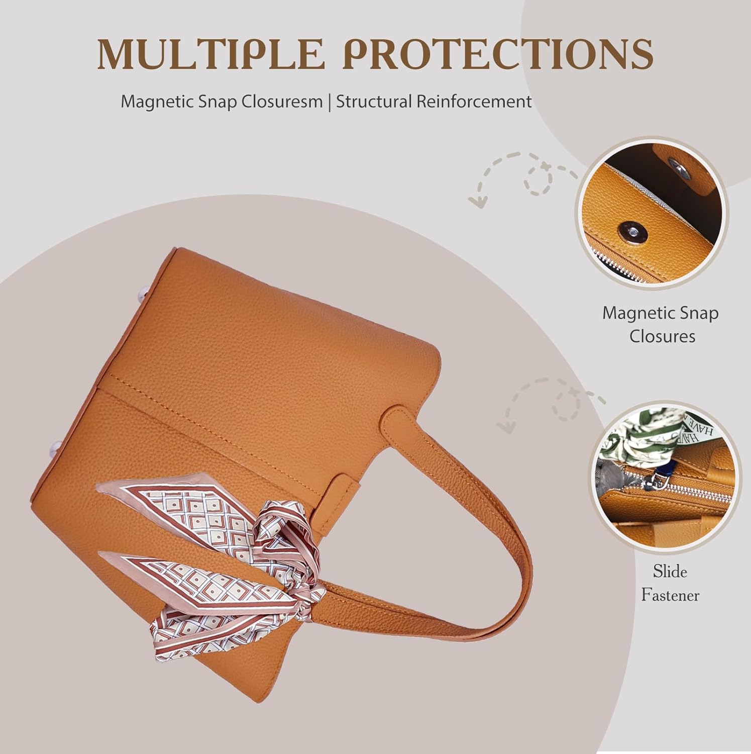 Genuine Leather Bucket Bags for Women,Vegetable Basket Crossbody Women's Shoulder Handbags with Zipper Closed - Image 6