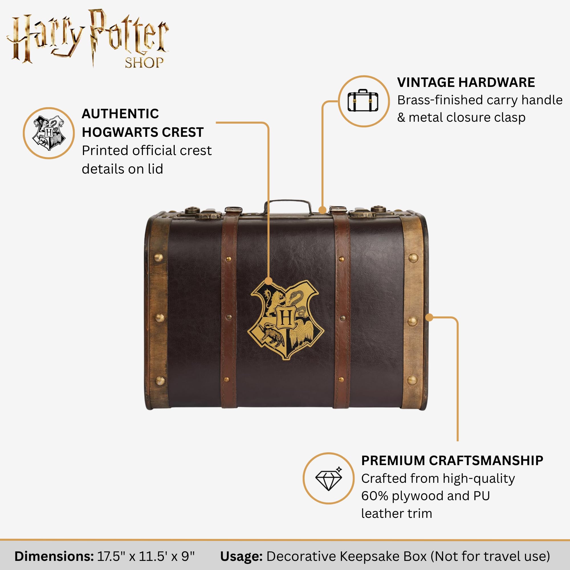Amazon.com: Harry Potter Hogwarts School Trunk, 17.5
