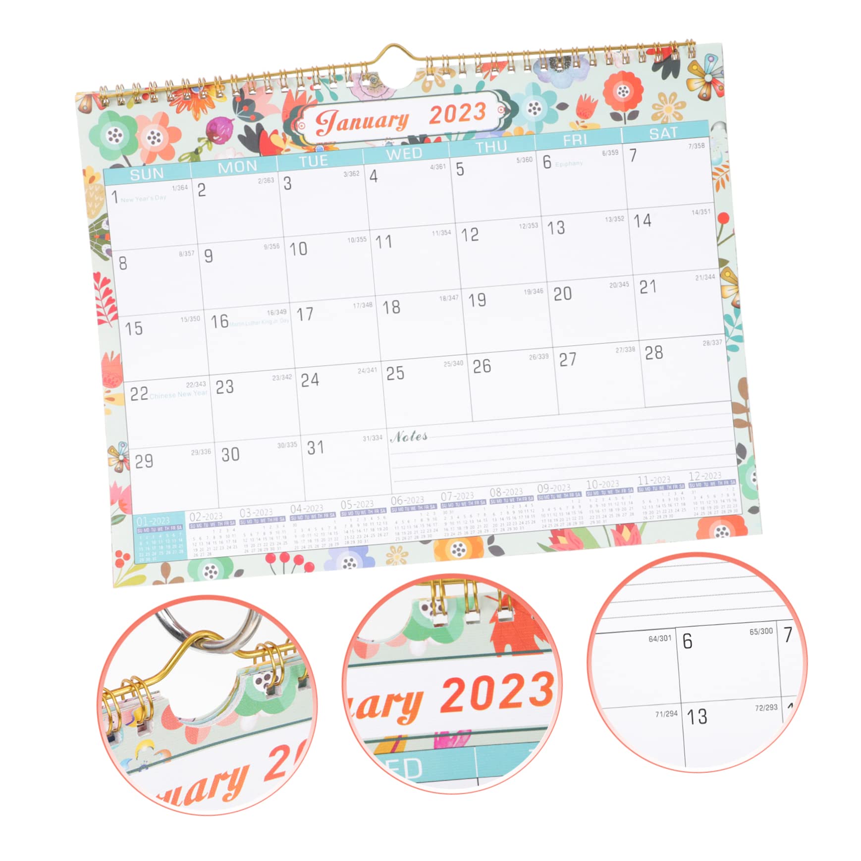 3 Piezas teniendo en el mensual de pared 2022-2023 calendarios cool office calendars mensual en ingles de pared resistente Papel SHINEOFI