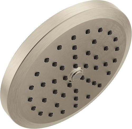Moen Cabezal de ducha de lluvia de una función de níquel cepillado de 6-34 pulgadas de diámetro ancho con tecnología de ducha de lluvia de