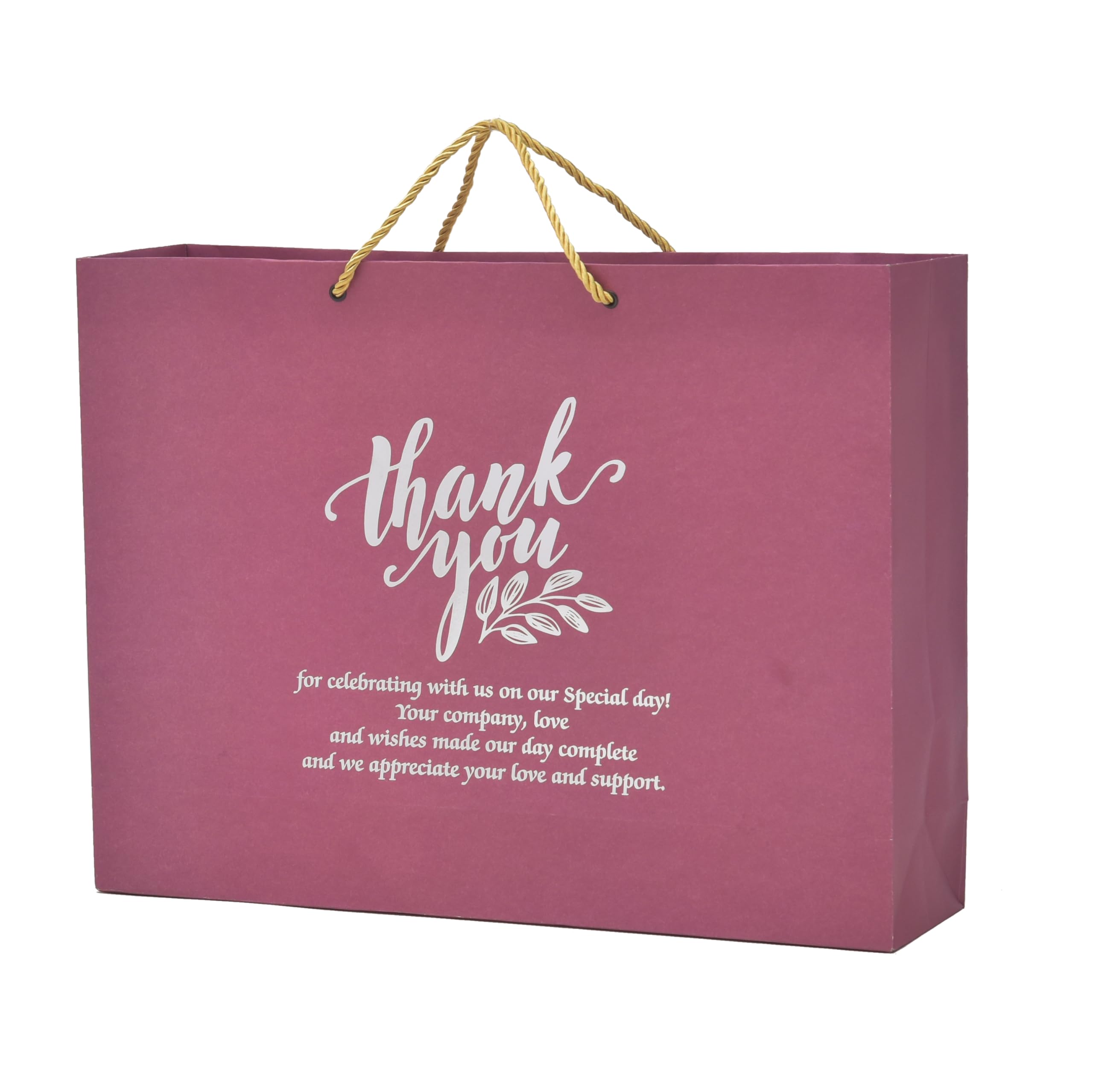 PPJ ® - THANK YOU MESSAGE PINK (GOLDEN FOIL PRINTED) 30 PCS PAPER CARRY BAG, 16 Inch X 12 Inch X 4 Inch for DIWALI/WEDDING/FUNCTION/BIRTHDAY/RETURN GIFTS/CHRISTMAS/GIFT BAGS/GIFT COVERS (Pack of 30) (B0CQMGQK3C) Amazon Price History, Amazon Price Tracker