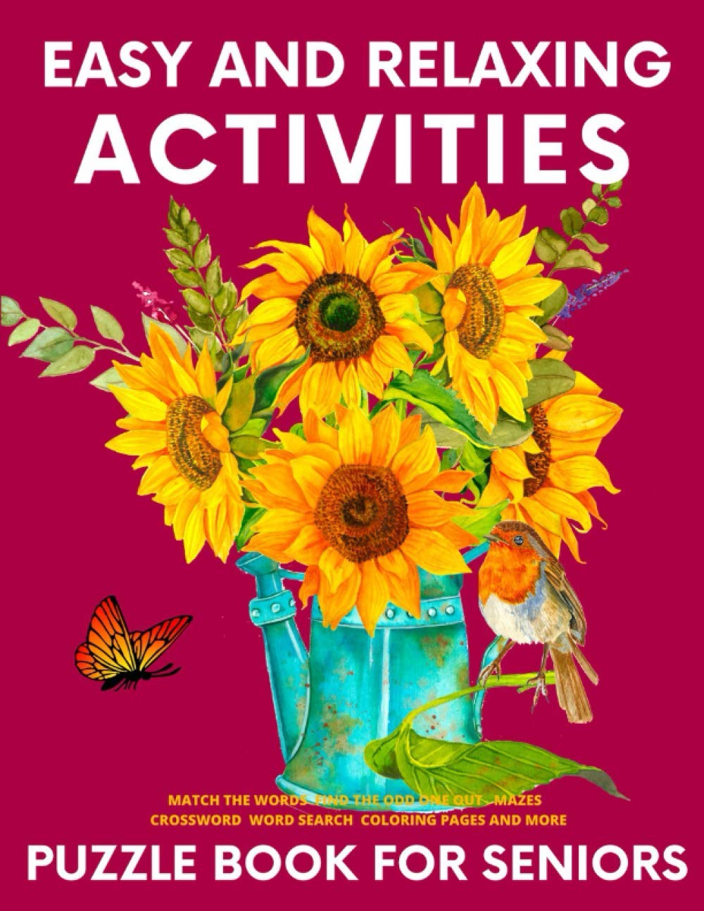 Buy Easy and Relaxing Activities Puzzle Book for Seniors Match the Words Find the odd one out