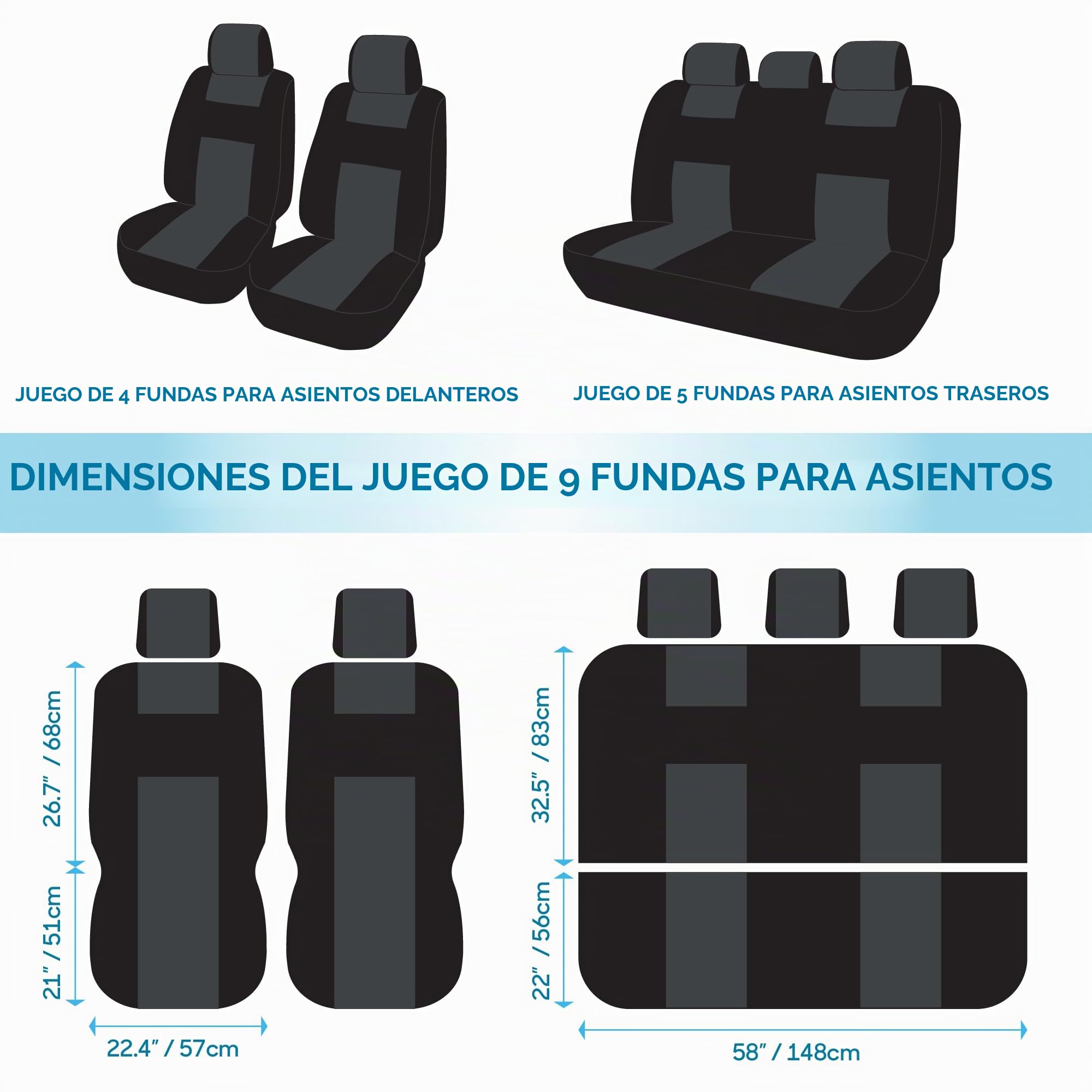 BDK PolyPro - Juego Completo de Fundas de Asiento de Coche en Color Beige sólido, Fundas de Asiento Delantero y Trasero Dividido para Coches, fácil de Instalar, Accesorios de Coche para automóviles,