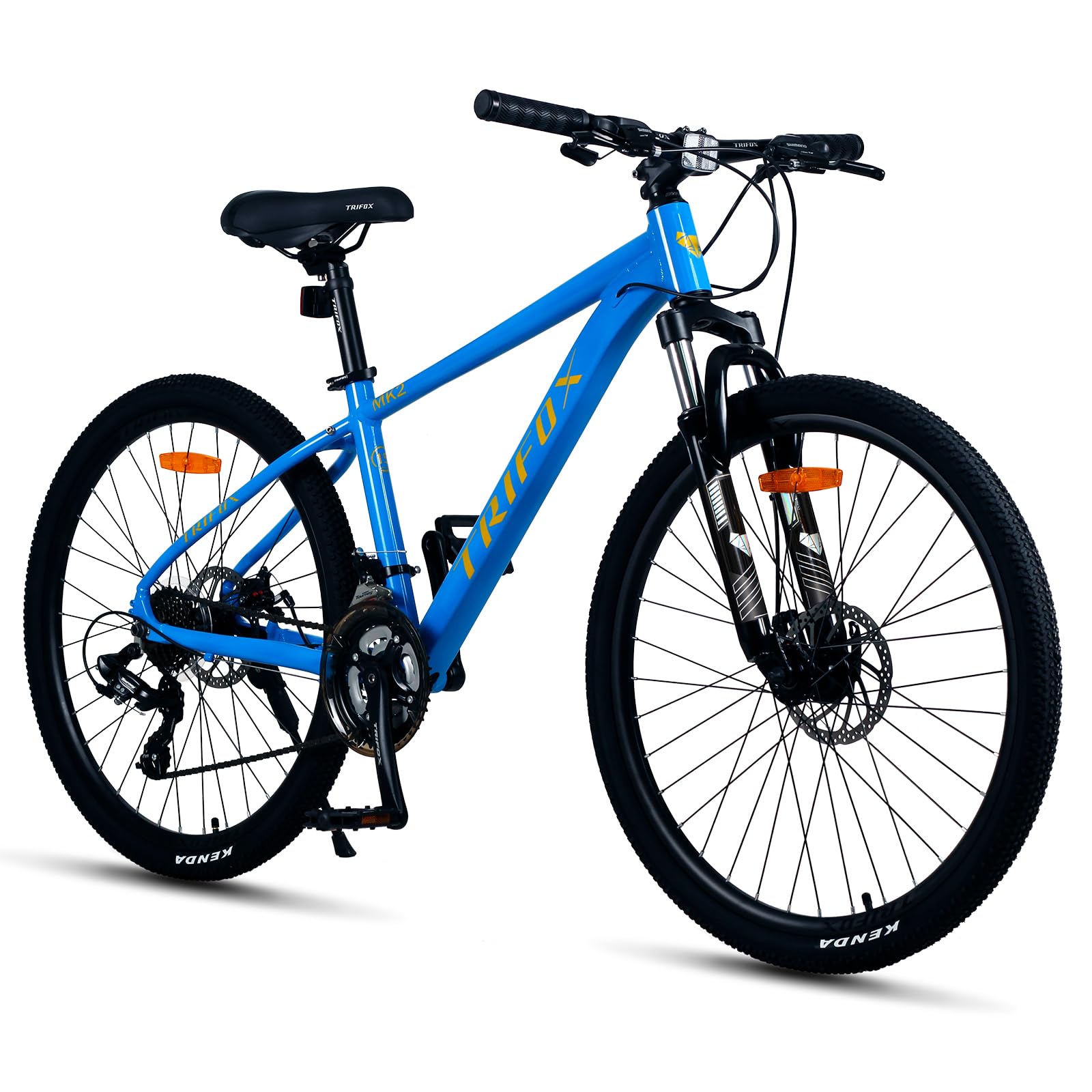 TRIFOX 26 Inch Aluminum Mountain Bike with Shimano 21-Speed, Aircraft-Grade Aluminum Frame, Dual Disc Brakes, 15/17 Inch Internal Cable Routing Frame