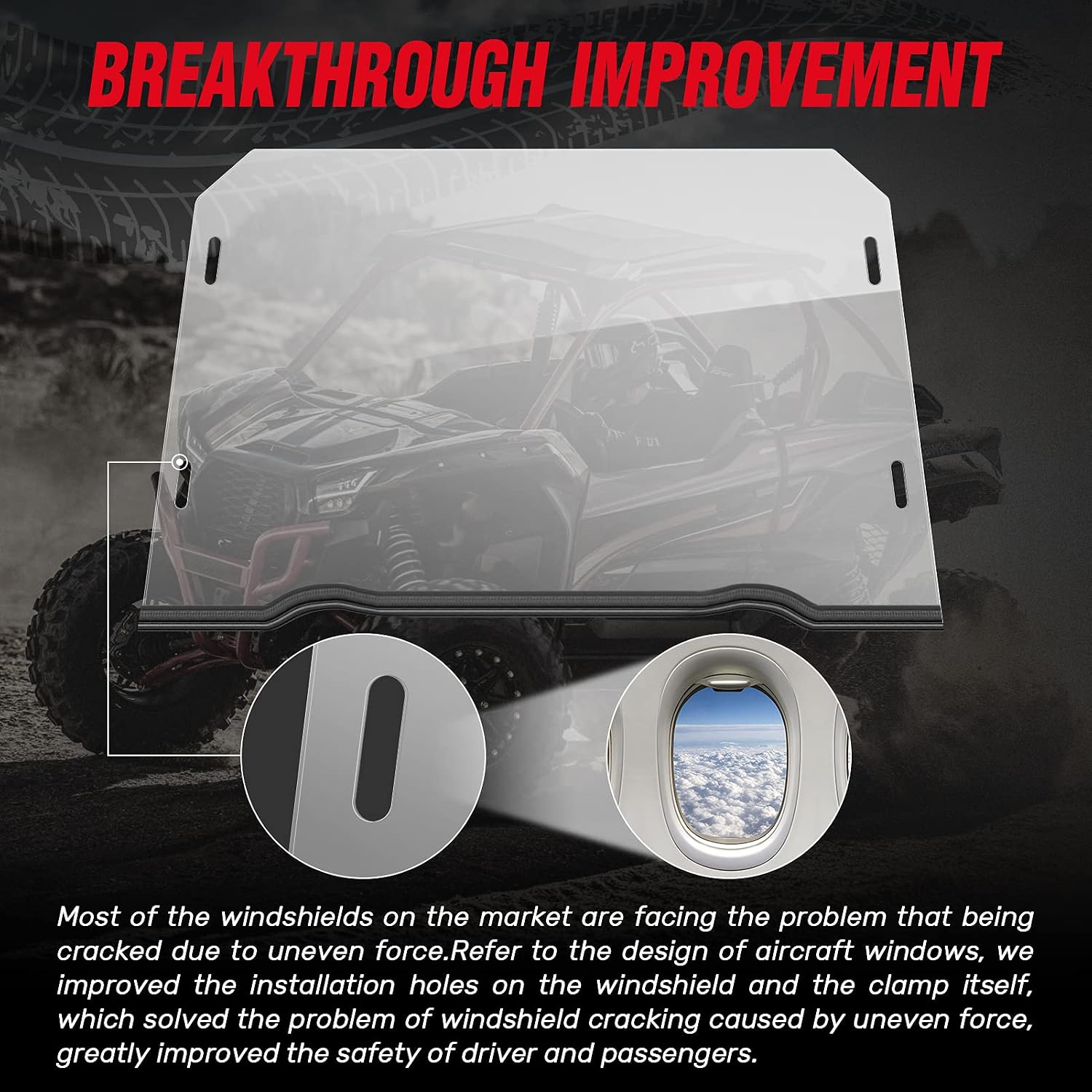 AURELIO TECH PMMA Clear UTV Full Windshield for Polaris Razor, 2020 RZR 900, 2020 RZR S 1000, 14-18 RZR XP 1000, 14-18 RZR XP 4 1000, 15-18 RZR 900, 15-18 RZR 4 900, 15-18 RZR S900, 14-18 RZR 1000