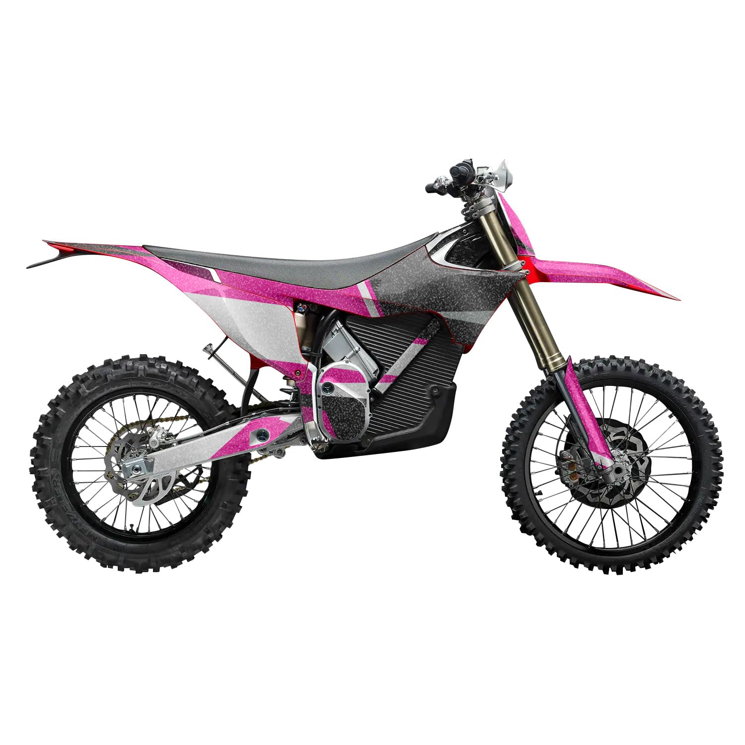 Glossy Glitter Stark Varg MX 2023-2025 Graphics Kit Wrap - Magenta Tear - Varg MX Skin - Premium 3M Vinyl Protective Wrap Decal Cover - Easy to Apply | Crafted in The USA by MightySkins