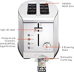 KRUPS 2 Slice Toaster with 6 browning levels and 4 easy-to-use functions, Stainless Steel, Silver