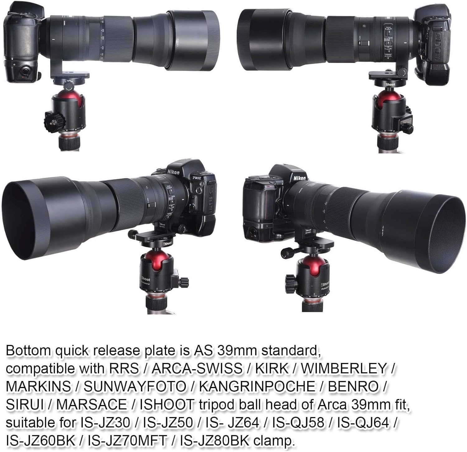 Tripod Mount Ring, CNC Machined TS-71 Lens Collar Compatible with Sigma 150-600mm f/5-6.3 DG OS HSM Contemporary, Support Bracket Holder Arca-Swiss Type Quick Release Plate & 1/4 3/8 Screw Hole