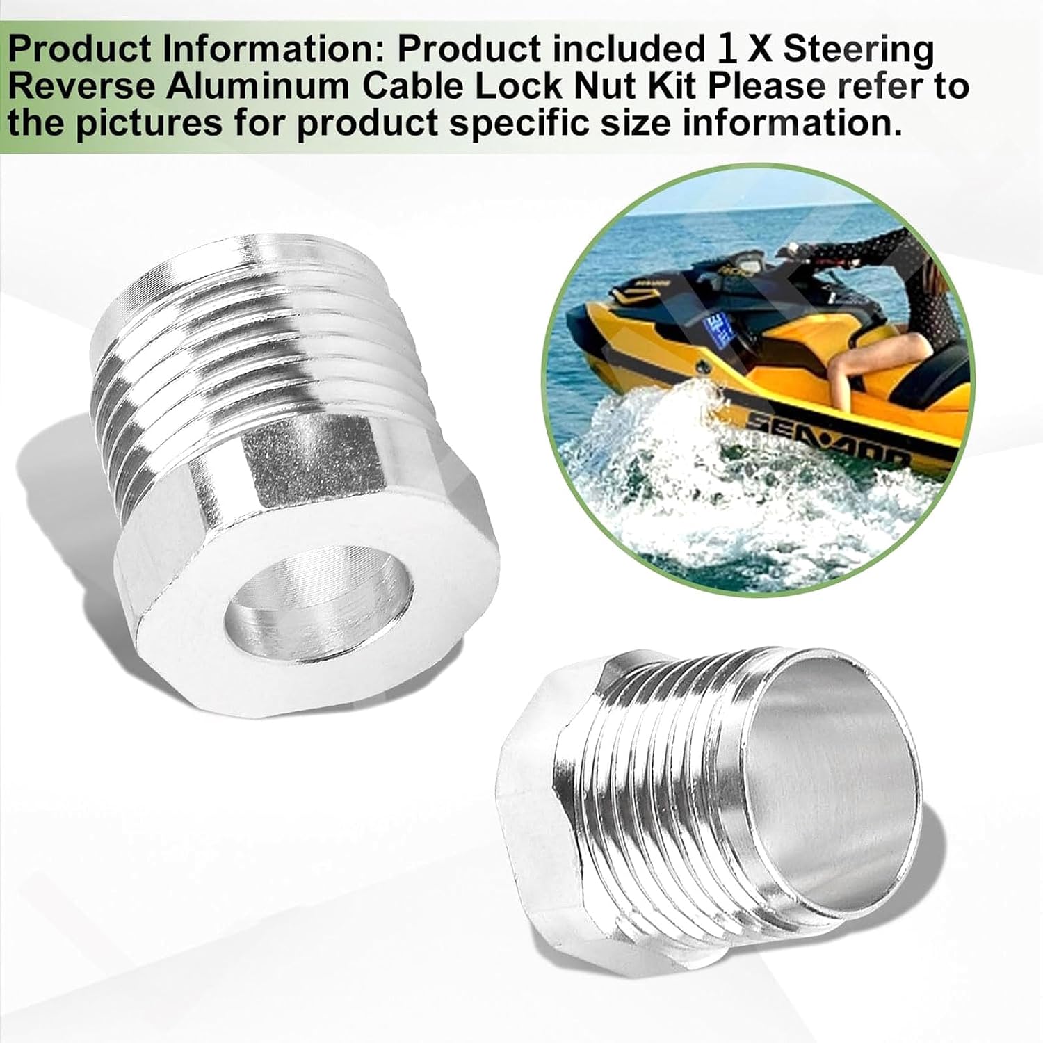 Replacement Car Steering Reverse Cable Lock Nut Kit for Sea Doo All & Newer 4-Tec Models (GTI, GTR, GTS GTX RXP, RXP-X, RXT & RXT-X, ALL 4-Tec Engine Sizes)