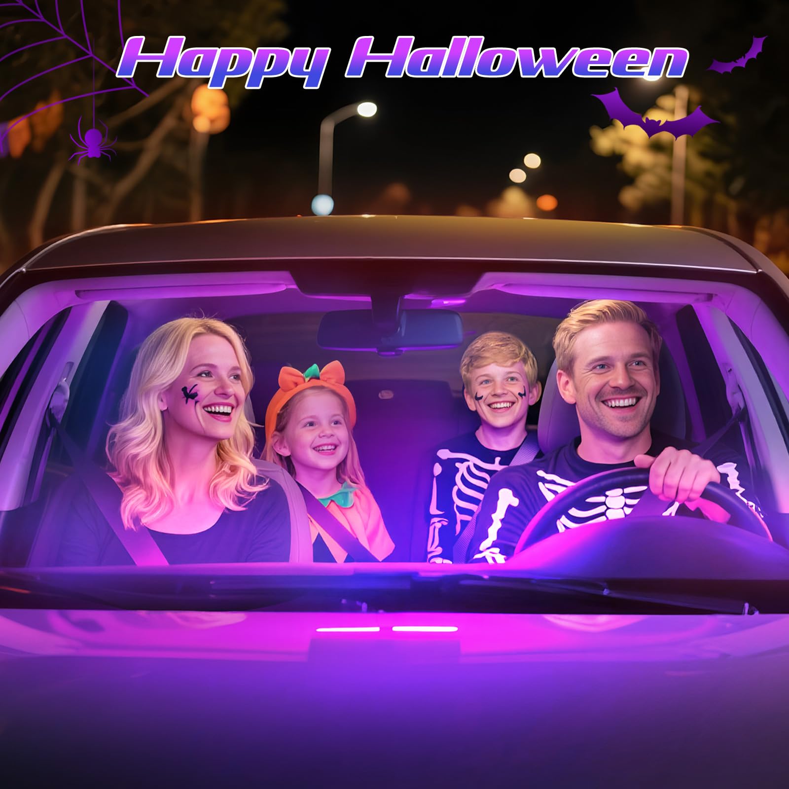 Winzwon Car Interior Lights, LED Lights for Halloween Car Accessories view 2