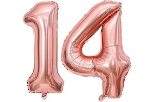 40 Inch 14 Number Balloon, Rose Gold Numbers Balloons