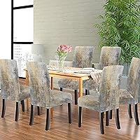 Vista 2 de TOMWISH Fundas para Sillas De Comedor 6, Fundas para sillas de comedor, pintura de arte abstracto, funda extraíble elástica de elastano para silla