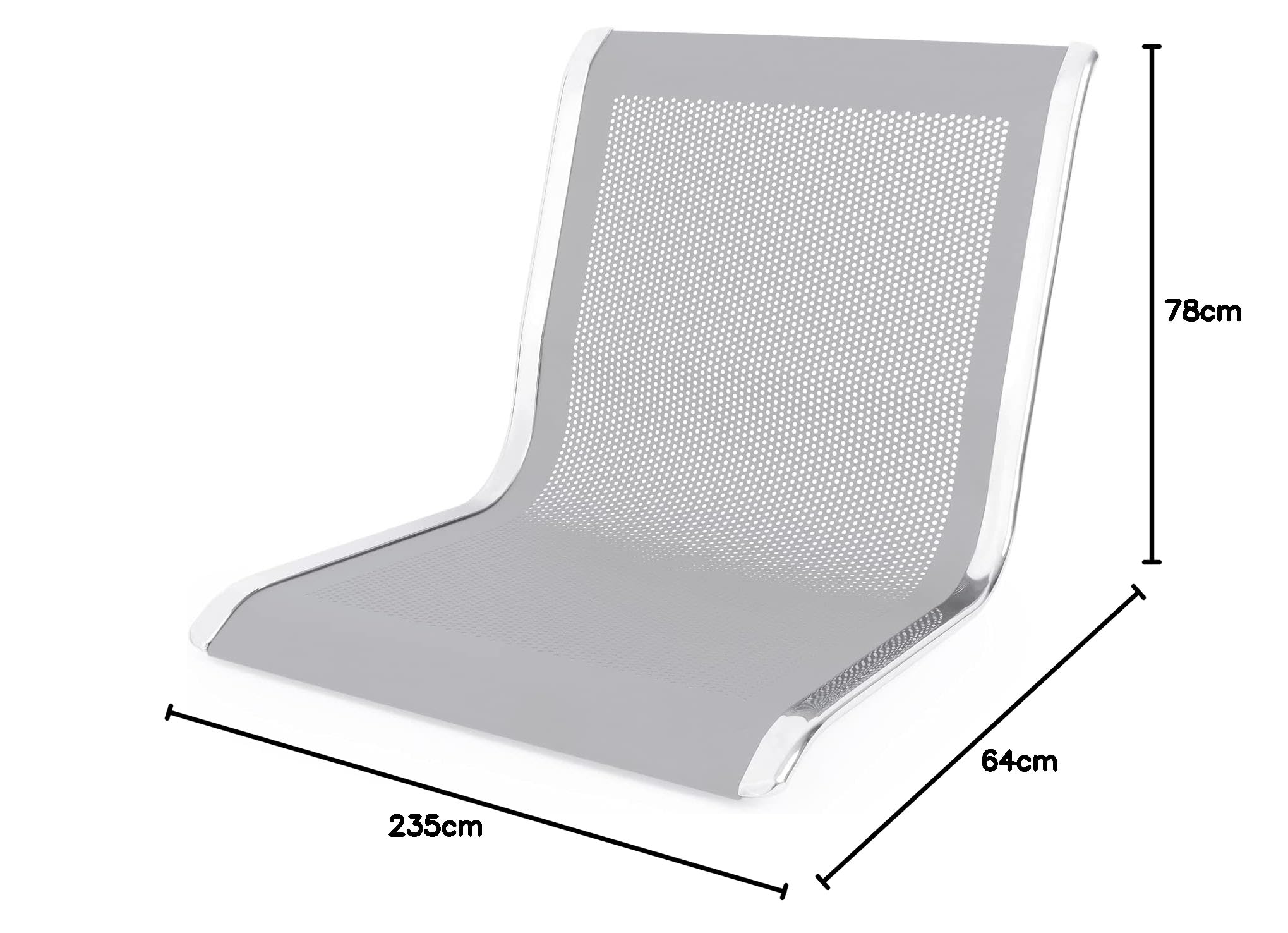 PrimeMatik - Chaises de réception pour salle d'attente avec 4 sièges ergonomiques de couleur argent
