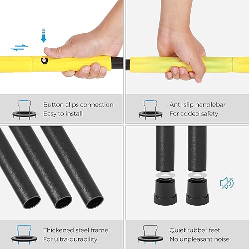 Miniatura 6 de SONGMICS Trampolín para niños, mini trampolín de 3 pies con manillar, cama elástica para niños pequeños para interiores y exteriores, carga máxima