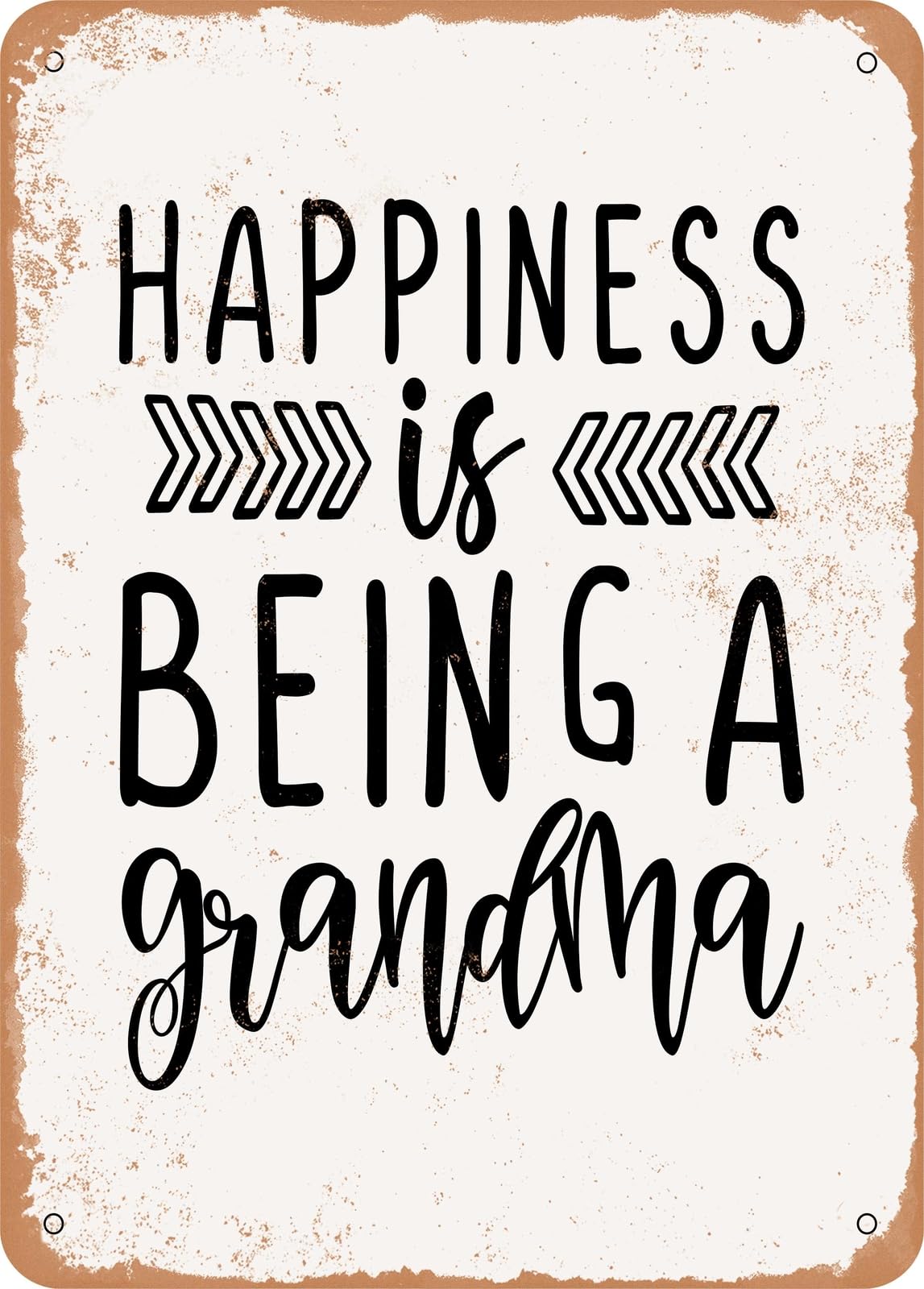 Miaomansenstore Metal Sign - Happiness Is Being A Grandma - Vintage Rusty Look Home Decor