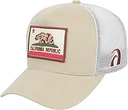 Boné Surf Alive Trucker California Republic Patch Bege