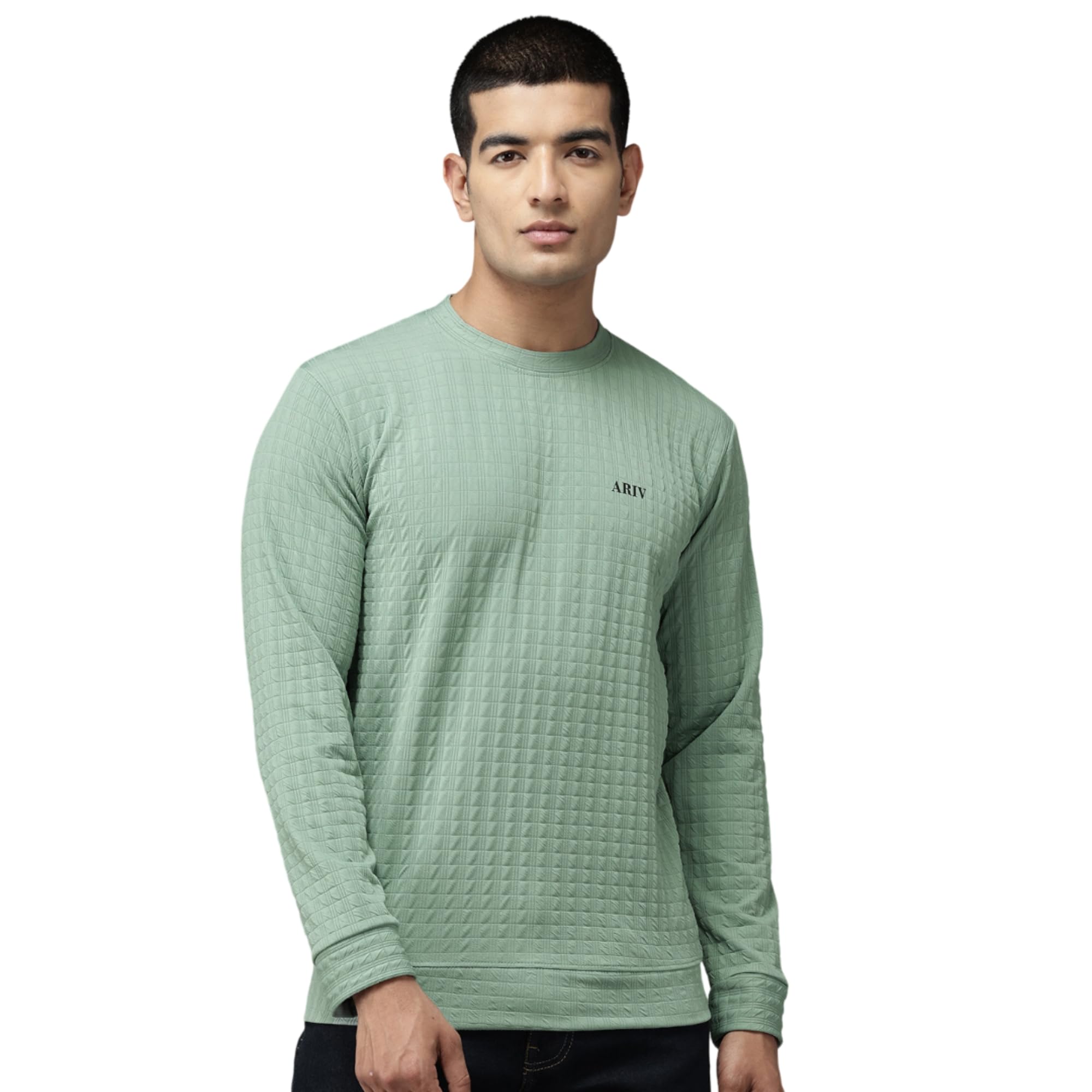 Men's Solid Polyester T Shirt | Round Neck | Full Sleeve | Plain-Regular Fit-image-44