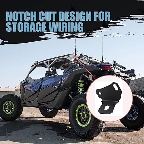 Miniatura 5 de Samman Soporte de montaje de antena de pilar trasero, 3 soportes LED para bandera de luz látigo, 2 piezas de soporte de bandera de luz de látigo