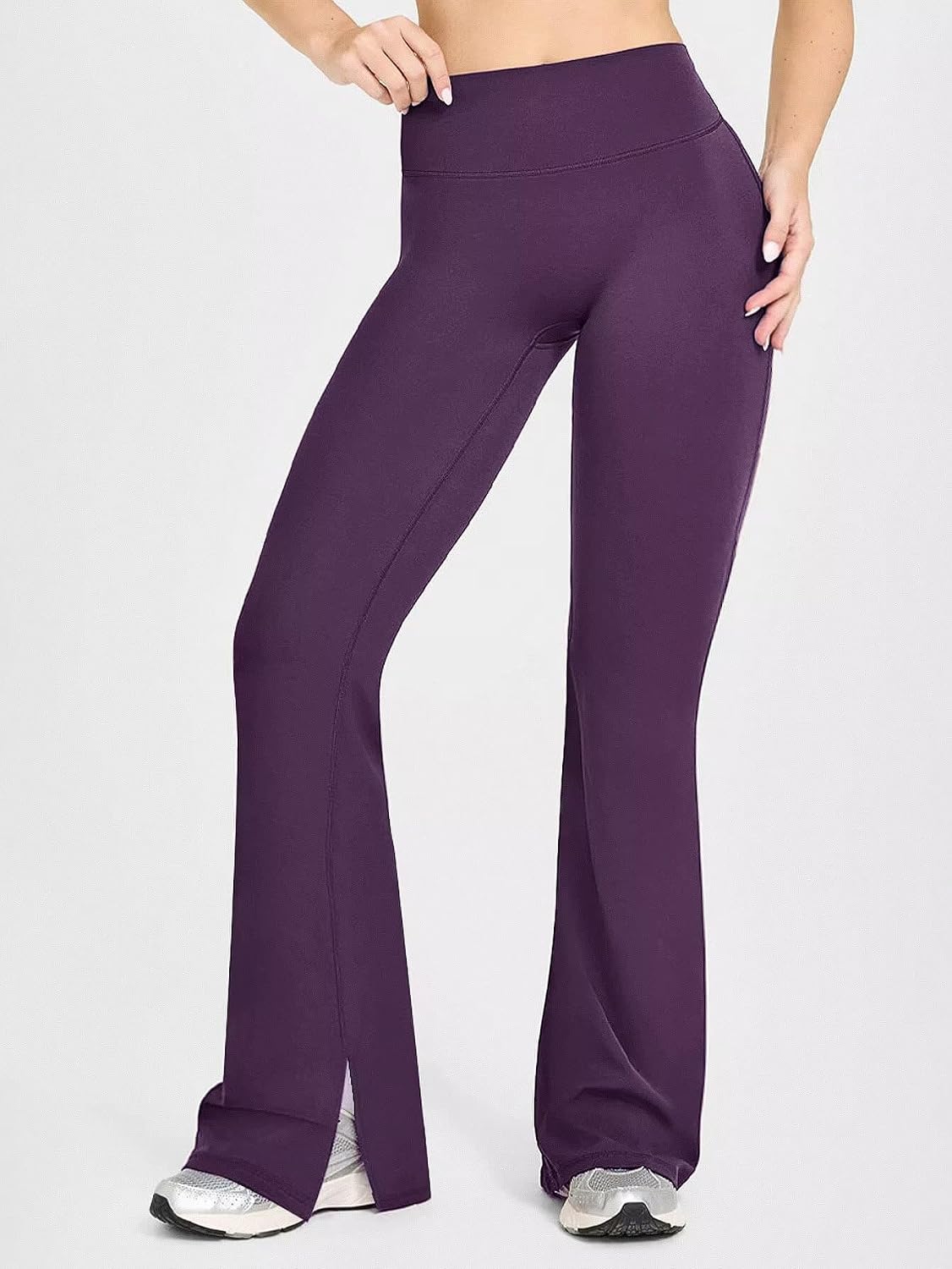 Flamingals Butt Lifting Flared Leggings for Women High Waisted Tummy Control Flap Pocket Hidden Scrunch Cargo Yoga Pants