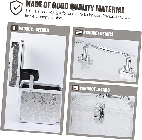 Miniatura 9 de Tofficu Kit de pedicura Caja organizadora de maquillaje, organizador de maquillaje portátil, caja de herramientas de viaje, caja de cosméticos