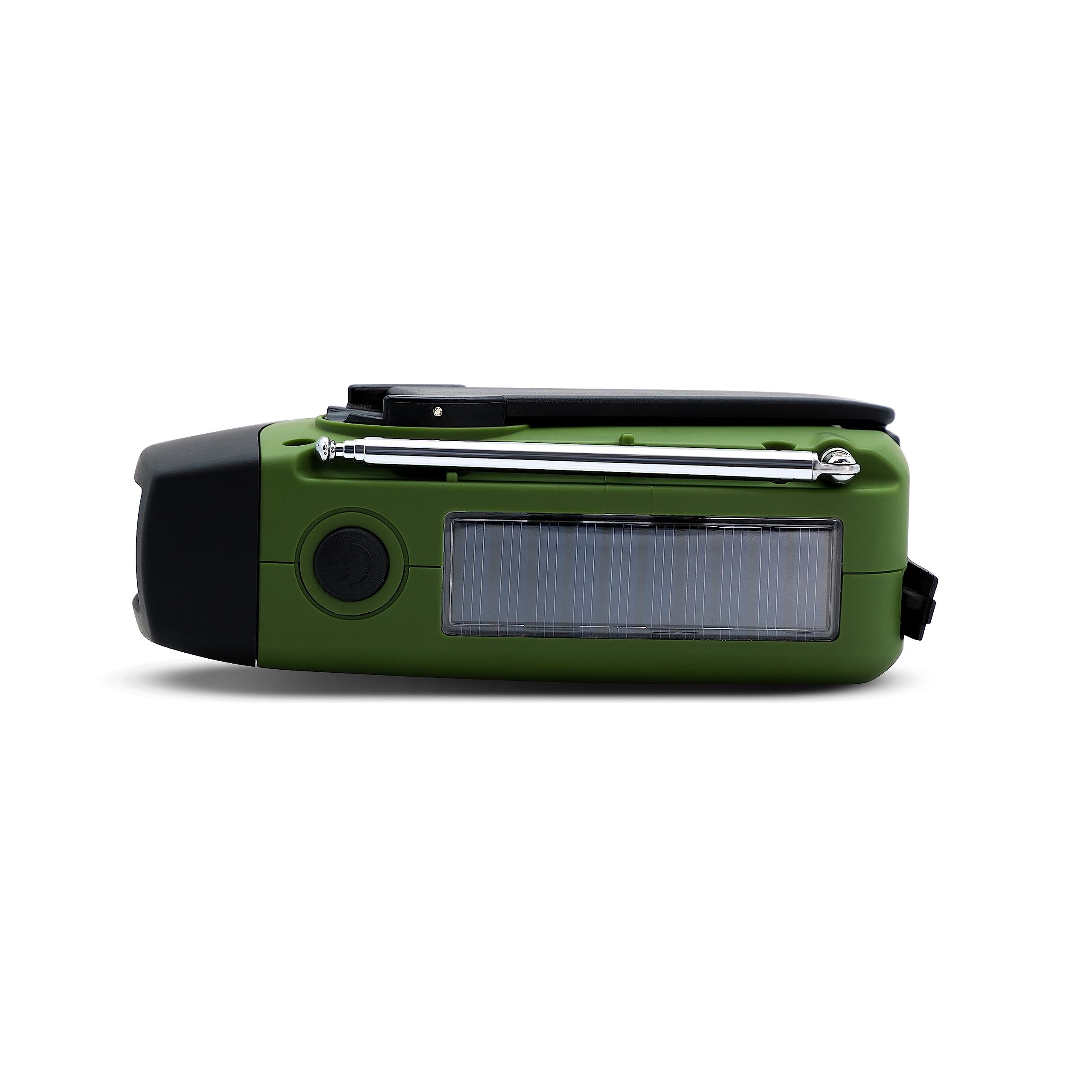 Metronic Radio FM Przenośne Solarne Ładowanie 2000mAh Dynamo - Stanowisko z przyciskiem SOS Awaryjne - Funkcja Latarki LED - Zielony i czarny - 477216