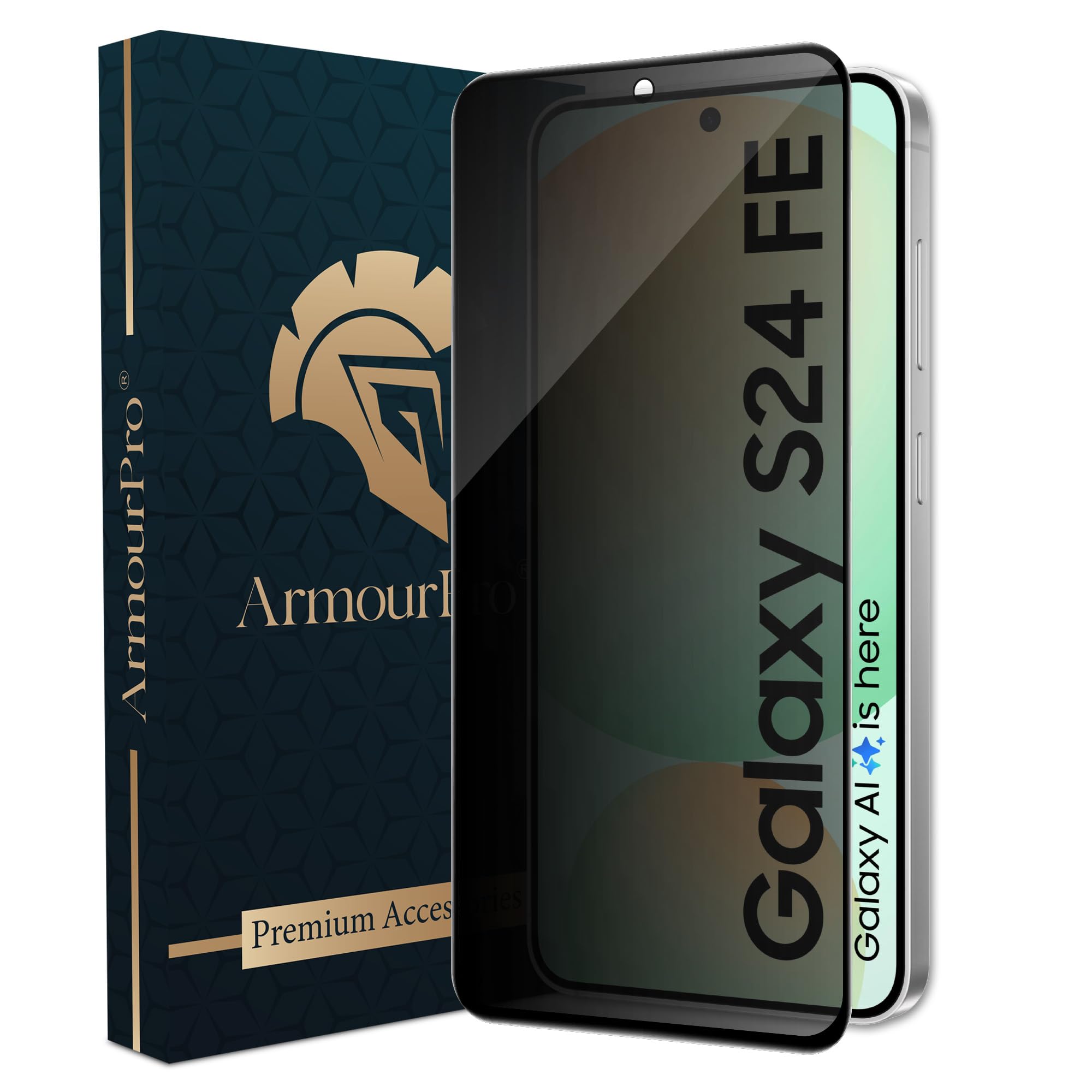 ArmourPro Military Grade Privacy Tempered Glass for Samsung Galaxy S24 FE, Galaxy A36 and Samsung A56 (6.7 Inch) With Edge to Edge Screen Coverage and Installation Kit | Black Anti Spy Protection-image-33