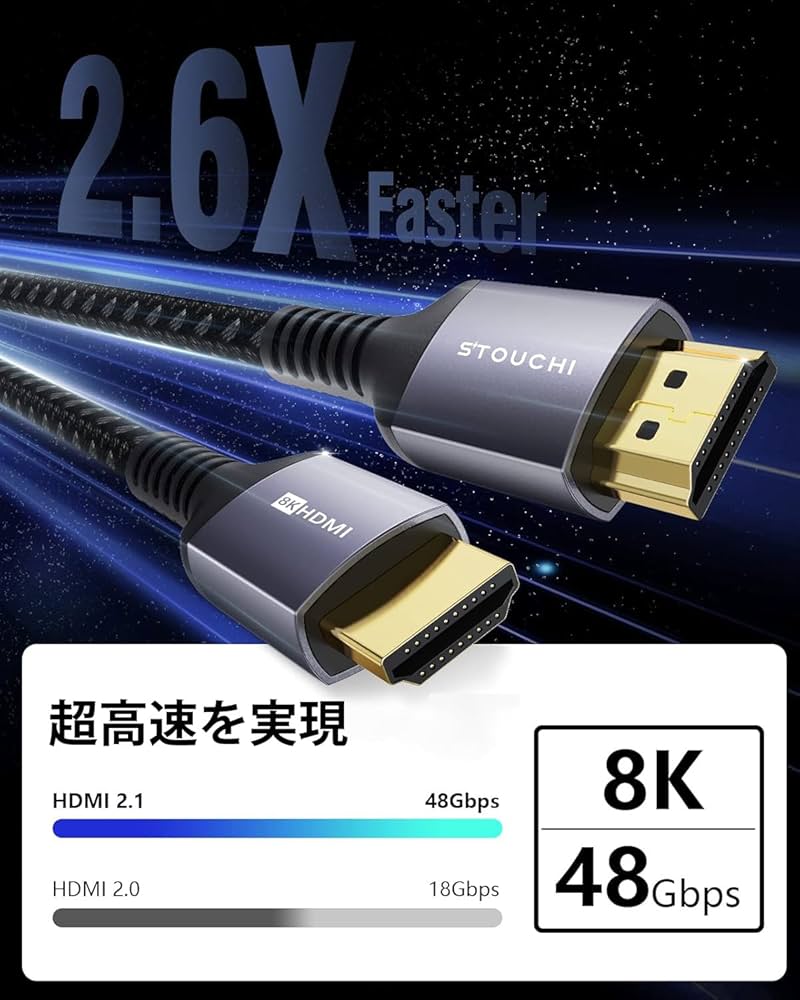 Amazon | 【プレミアムHDMI認証】 Stouchi 3M 10K 8K Ultra High