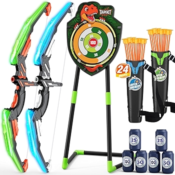 HYES LED Light Up Bow and Arrow Set for Kids