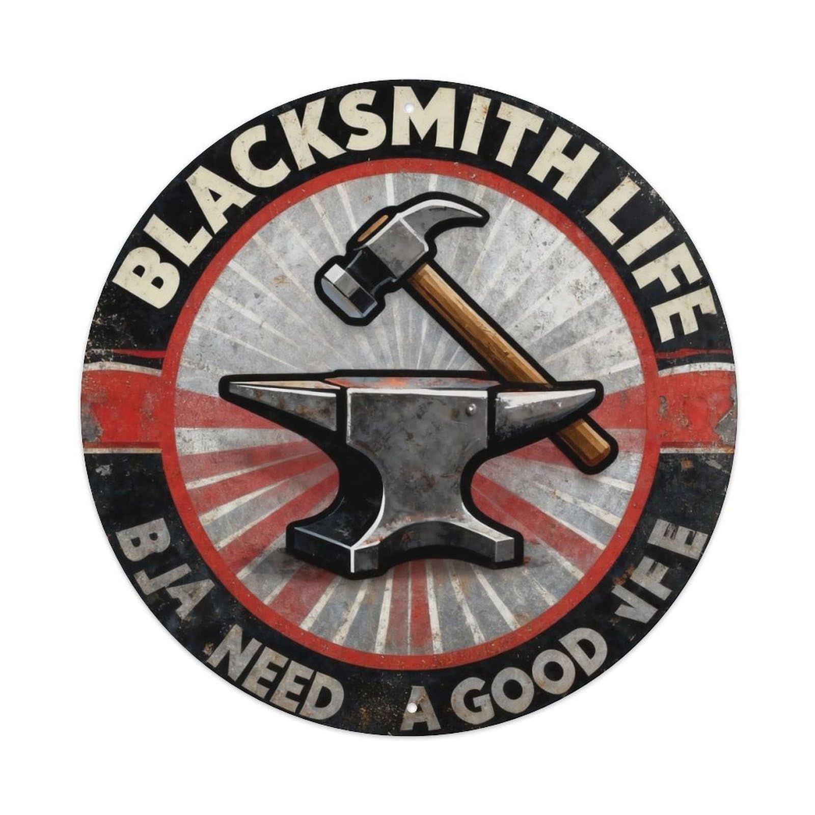 Vintage Blacksmith Life Metal Tin Sign Plaque
