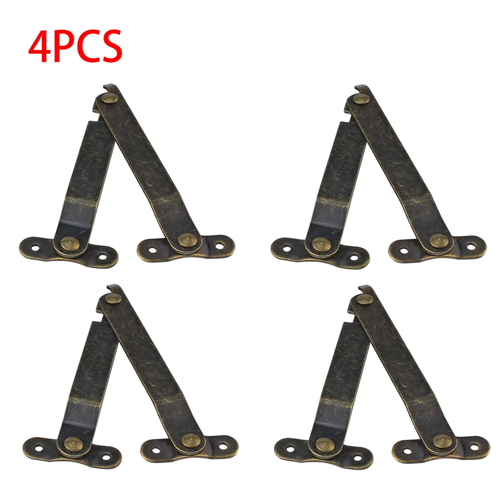 Antique Brass Hinges - Vintage Lid Support -2